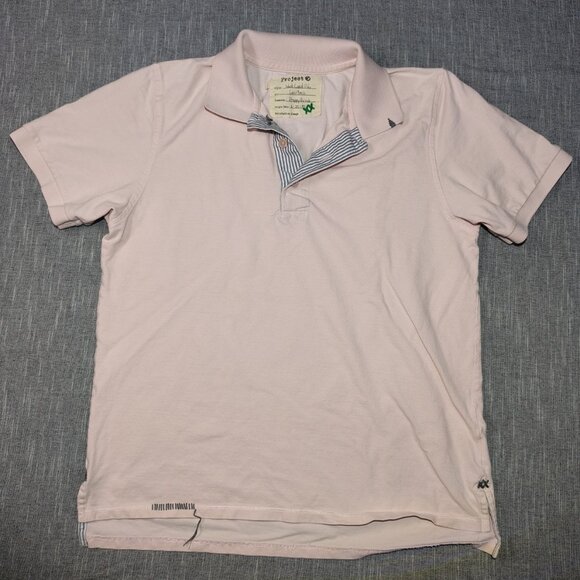 VINTAGE Project E Polo Size Large Pink Gray Stitch Laid Back West Coast - Picture 1 of 15